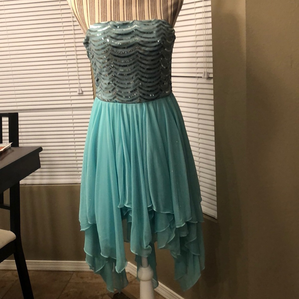 Teal Formal Dress with Sequins